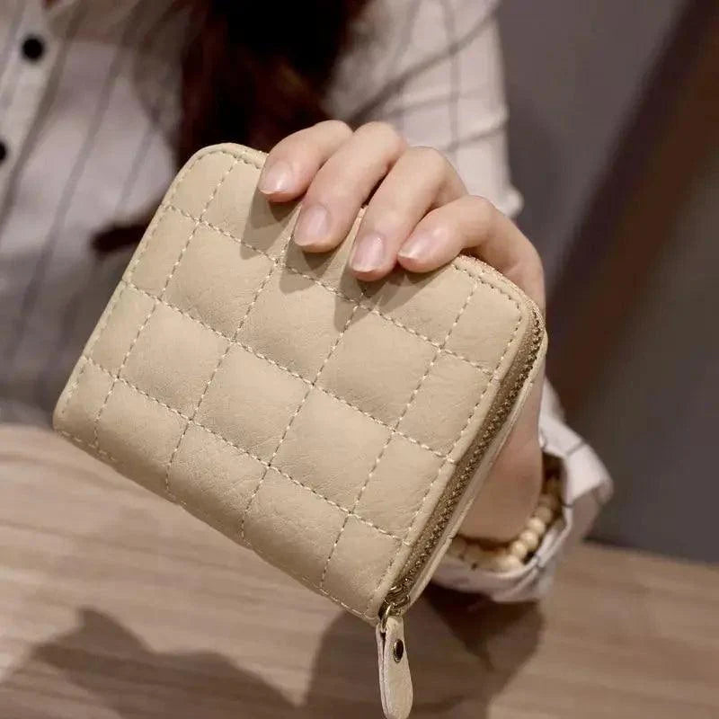 Modern PU Leather Card Holder Wallet Women Fashion Small Zipper Wallet Retro Mini Bags For Women