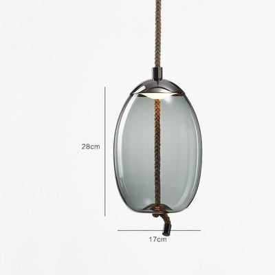 Modern Restaurant Bar Model Room Window Decoration Twine Glass Chandelier Decorbites