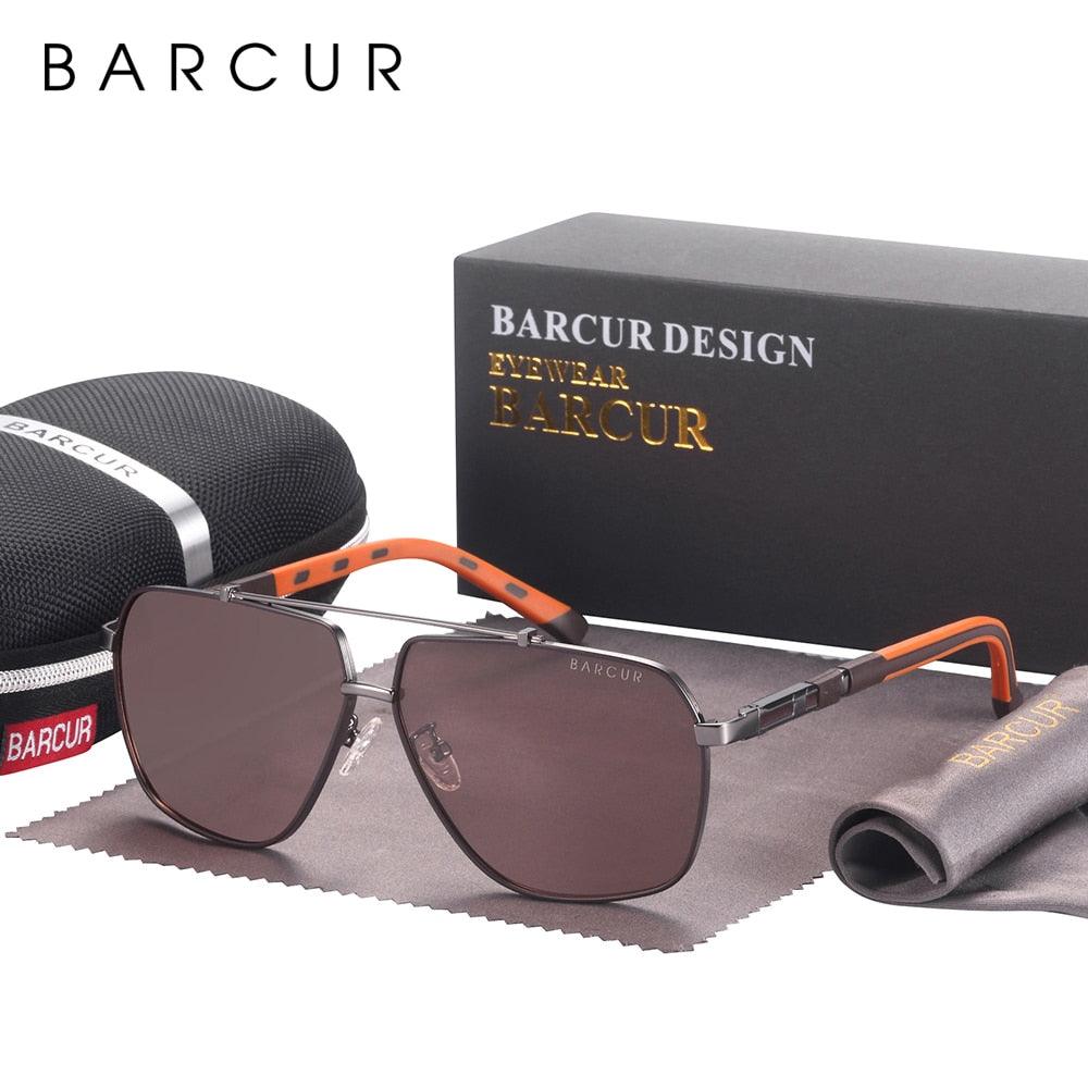 Modern Retro VIntage Luxury BARCUR Square Mens Sunglasses Polarized Driving Gradient Sun Glasses for Men UV400 Shades Eyewear Stevvex Big Frame sunglasses For Men