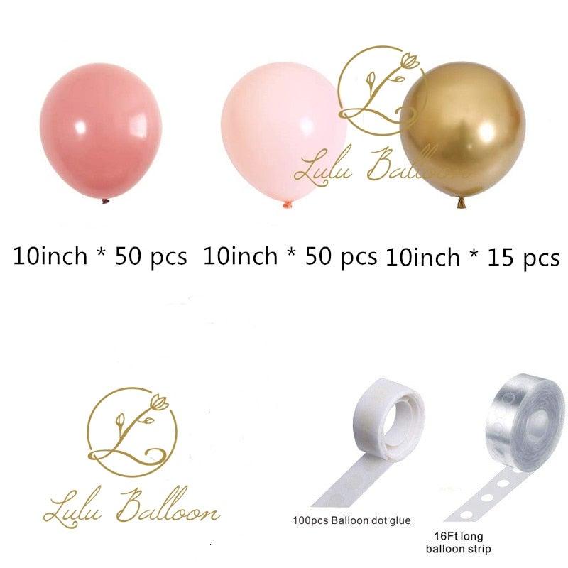 Modern Rose Blush Pink And Gold Balloon Garland kit for Girls Garden Birthday Party Wedding Balloon Baby Shower Bachelorate Party Girl Bitrhday Ballons