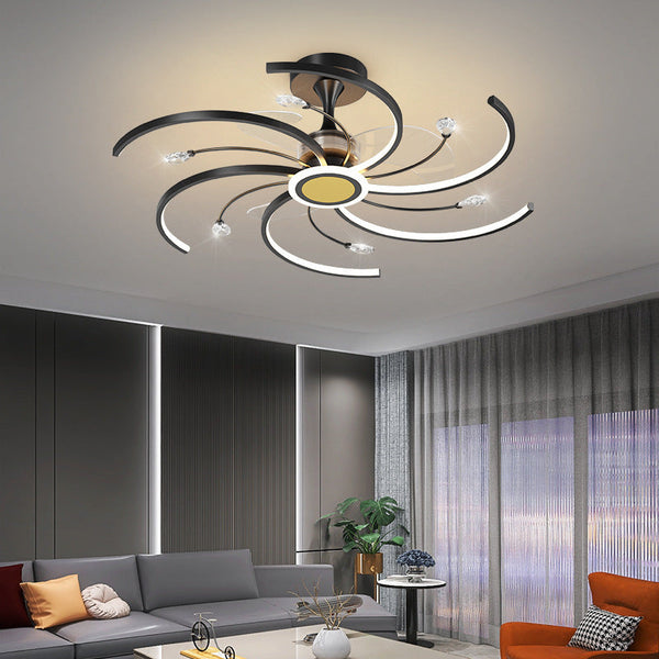 Modern Simple Fan Lamp In Living Room Decorbites