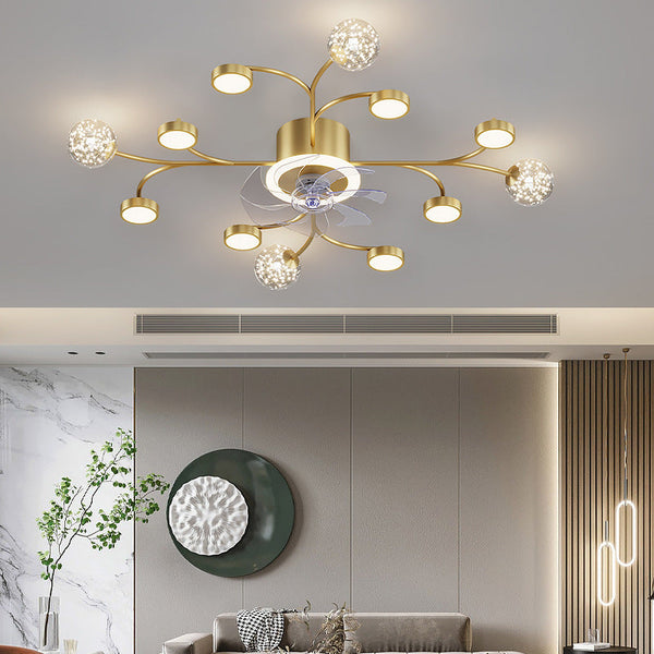 Modern Smart Bedroom Ceiling Fan Lamp Decorbites