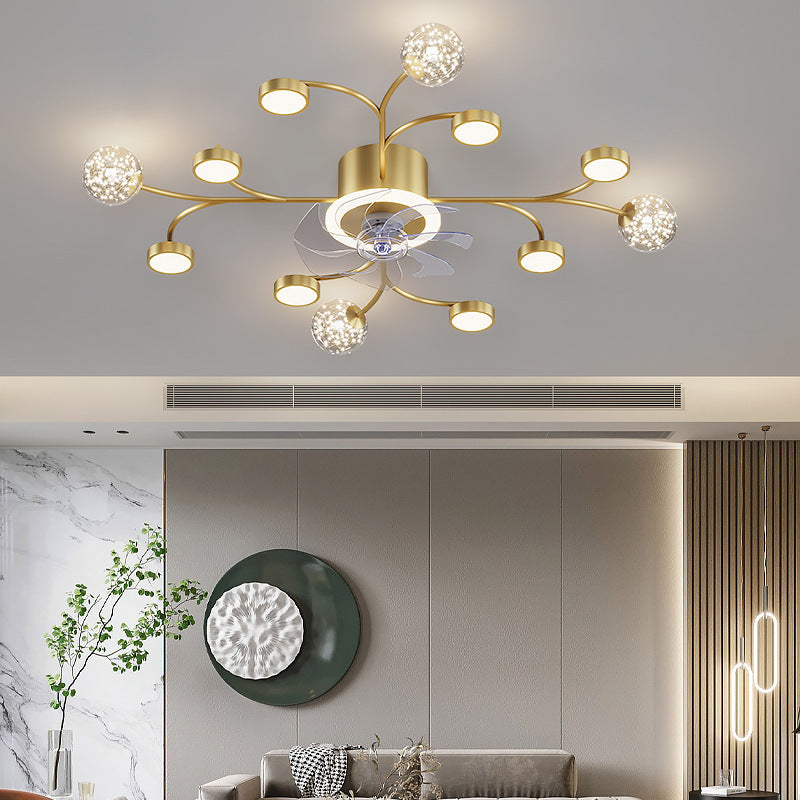 Modern Smart Bedroom Ceiling Fan Lamp Decorbites