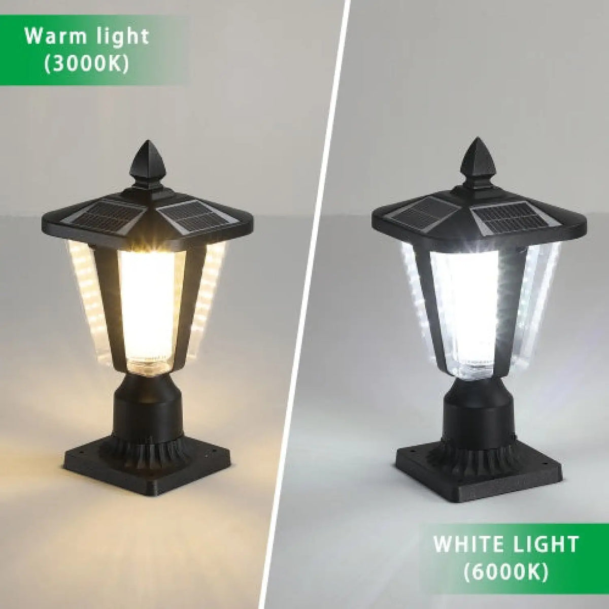 Modern Solar LED Lights with Adjustable Brightness for Pillars