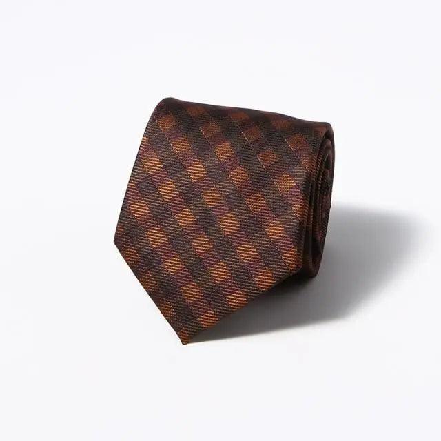 Modern Style Black Brown Wedding Neck Ties For Men Stylish Stripe Design Wedding And Casual Suit Neckties For Men