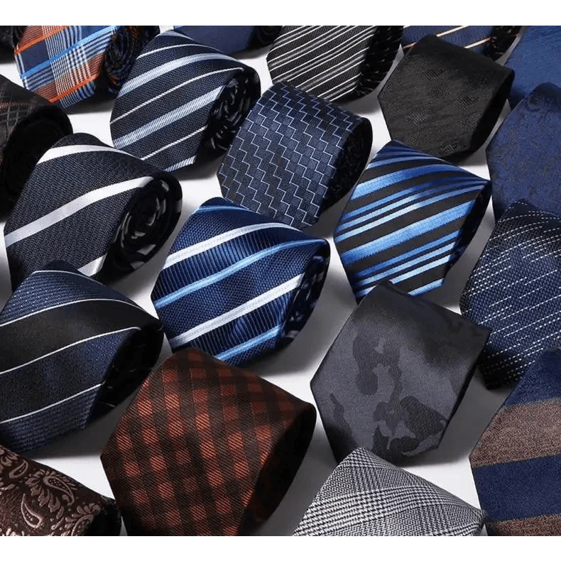 Modern Style Black Brown Wedding Neck Ties For Men Stylish Stripe Design Wedding And Casual Suit Neckties For Men