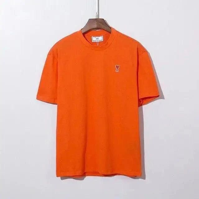 Modern Summer New Hearts A Love Embroidered Simple Design Masculine Fashion Short Sleeve T-Shirt Men's T-Shirt  Men's Short Sleeve Tees Cotton T-Shirts for Men