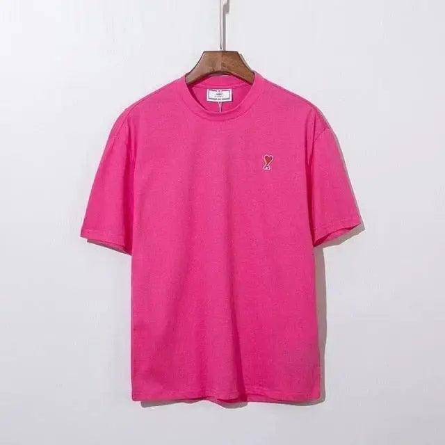 Modern Summer New Hearts A Love Embroidered Simple Design Masculine Fashion Short Sleeve T-Shirt Men's T-Shirt  Men's Short Sleeve Tees Cotton T-Shirts for Men