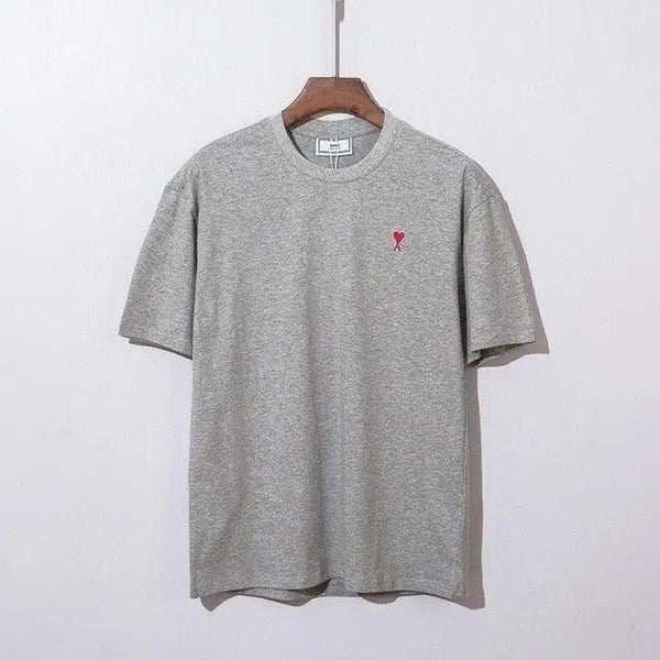 Modern Summer New Hearts A Love Embroidered Simple Design Masculine Fashion Short Sleeve T-Shirt Men's T-Shirt  Men's Short Sleeve Tees Cotton T-Shirts for Men