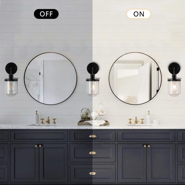 Modern Wall Light for Home with Clear Glass Shade E26 Fixture