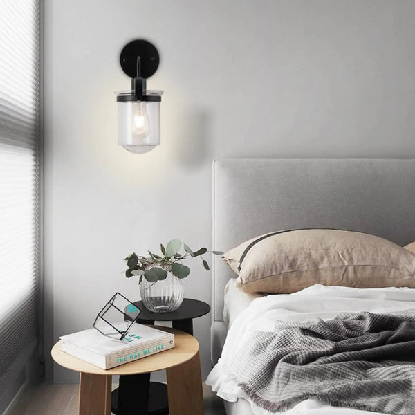 Modern Wall Light for Home with Clear Glass Shade E26 Fixture
