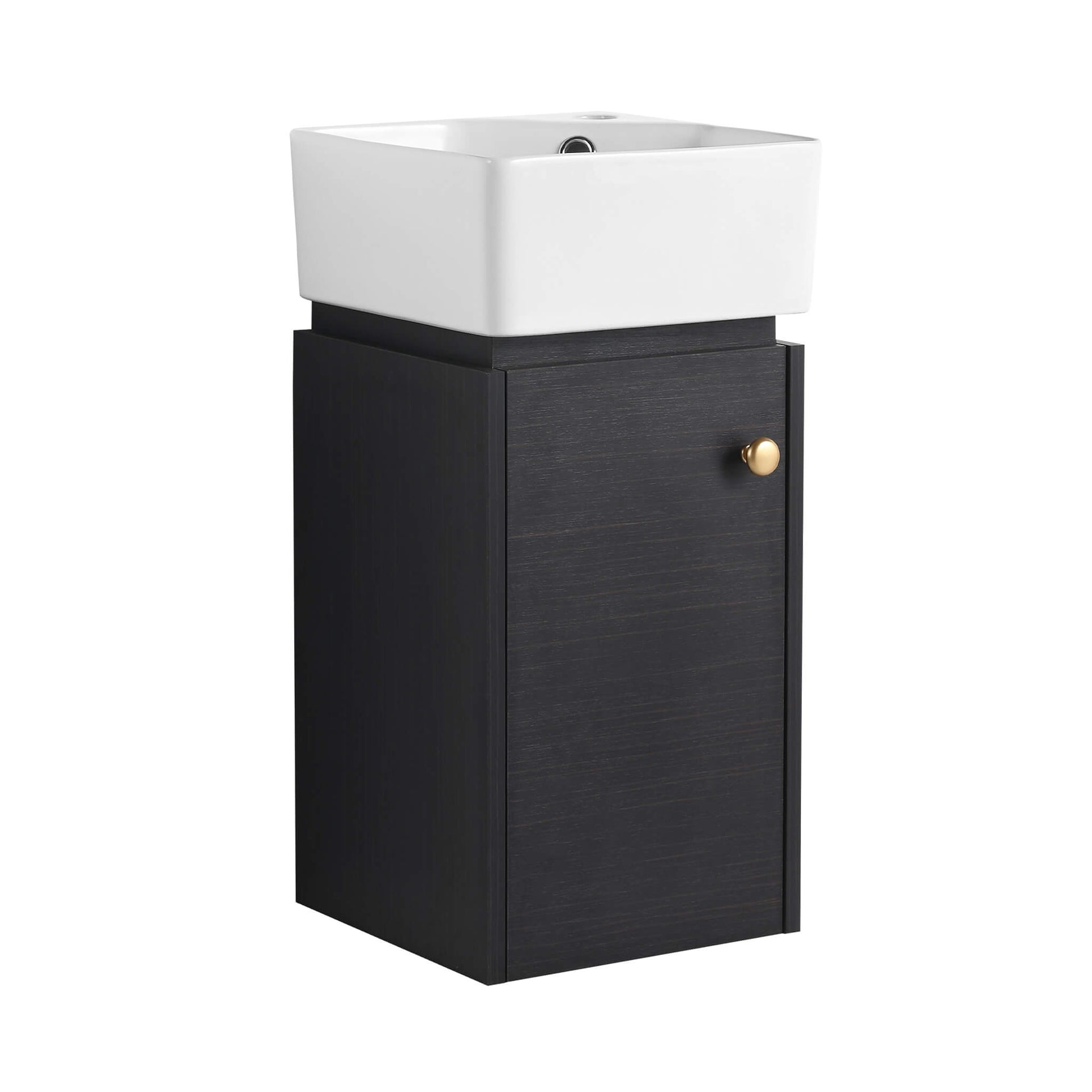 Modern Wall-Mounted Bathroom Vanity With Ceramic Sink And Soft Close Door (SAK05214)