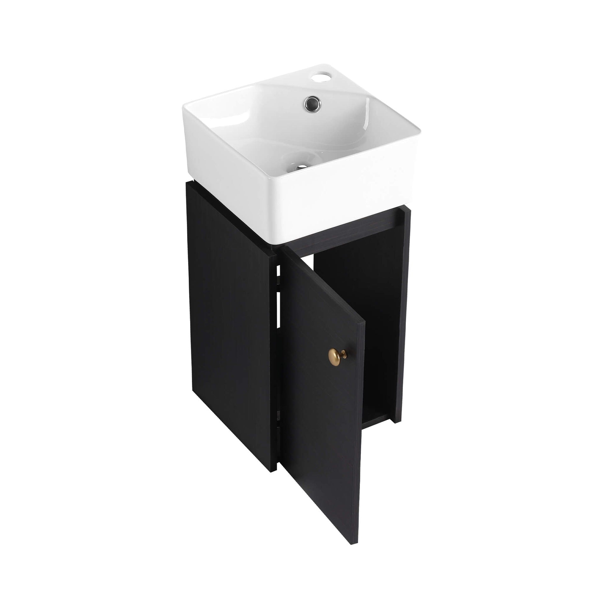 Modern Wall-Mounted Bathroom Vanity With Ceramic Sink And Soft Close Door (SAK05214)