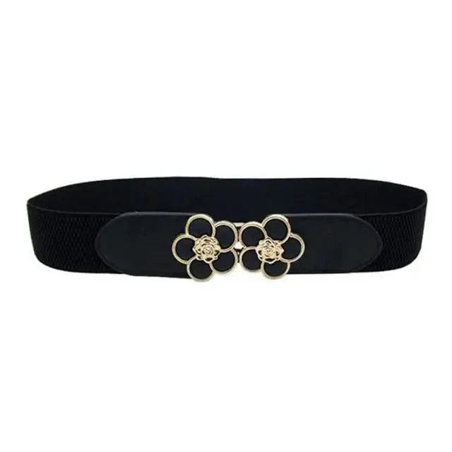 Modern Wide Fabric Strap Silver Metal Buckle Belts For Women Trendy Fashion Stretchable Classic Belts