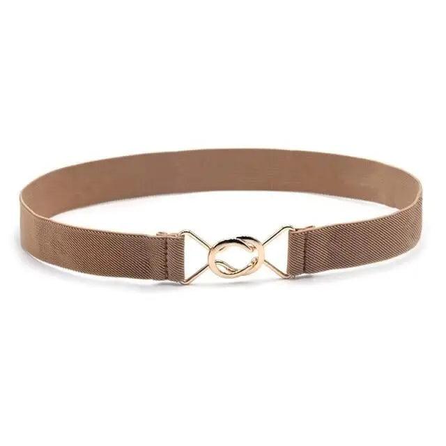 Modern Wide Fabric Strap Silver Metal Buckle Belts For Women Trendy Fashion Stretchable Classic Belts