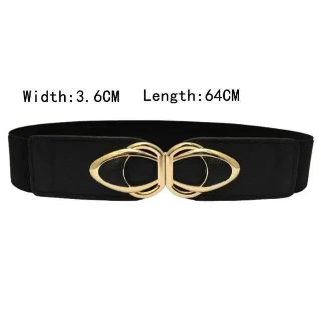Modern Wide Fabric Strap Silver Metal Buckle Belts For Women Trendy Fashion Stretchable Classic Belts