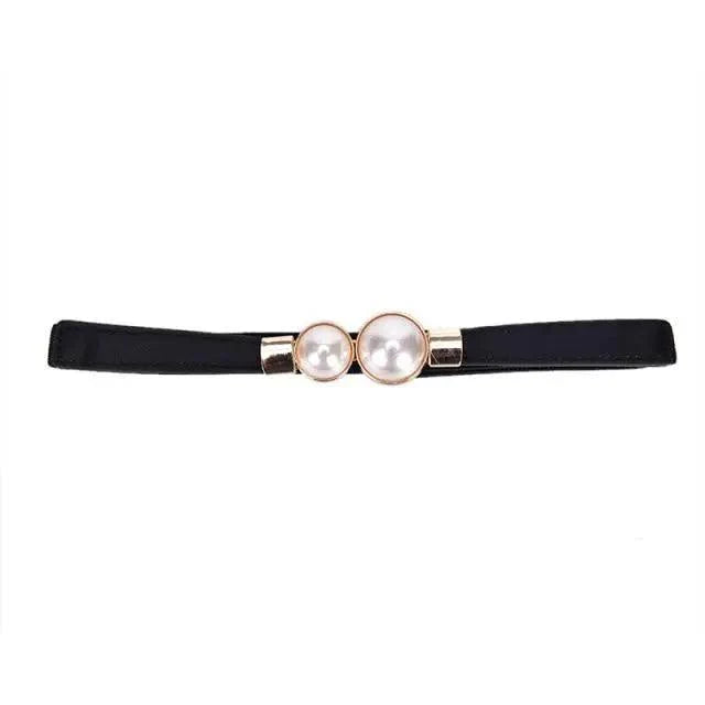 Modern Wide Fabric Strap Silver Metal Buckle Belts For Women Trendy Fashion Stretchable Classic Belts