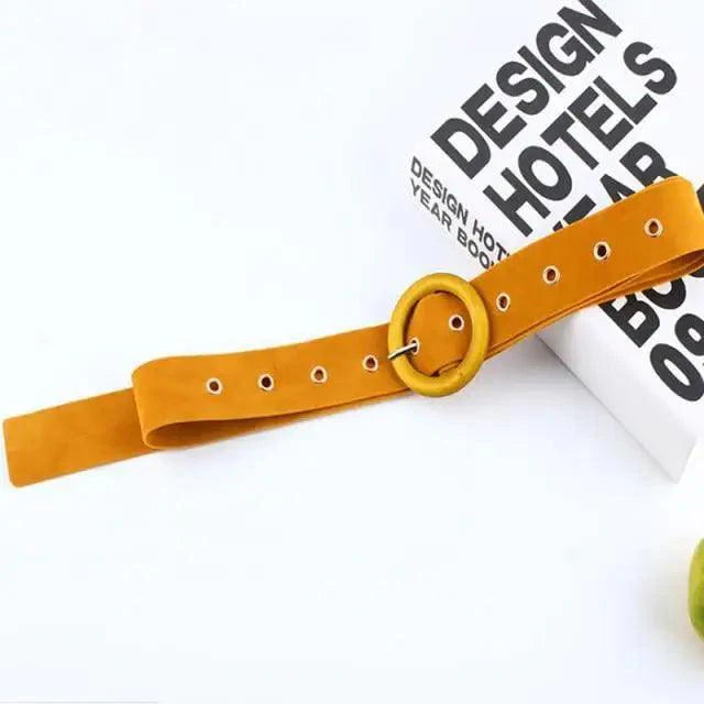 Modern Wide Fabric Strap Silver Metal Buckle Belts For Women Trendy Fashion Stretchable Classic Belts