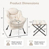 Modern Accent Sofa Chair with Folding Footrest and Side Pocket-Beige - Beige
