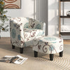 Modern Accent Tub Chair and Ottoman Set with Fabric Upholstered-Beige