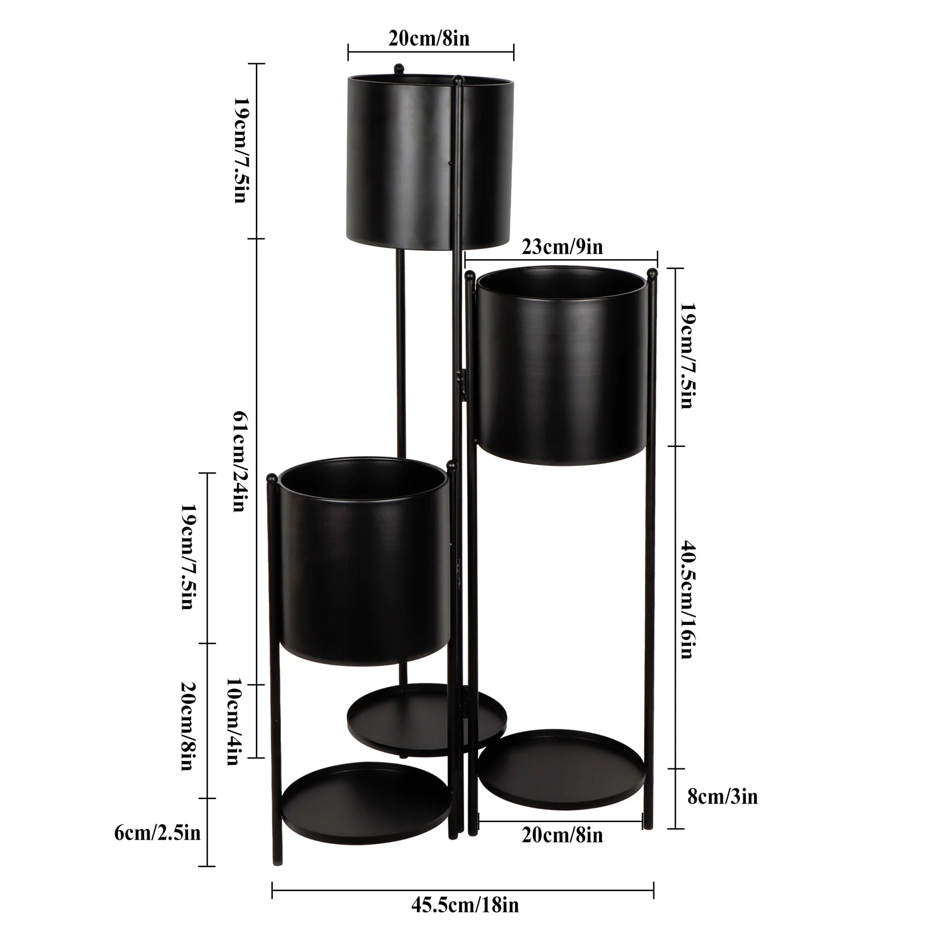 35.5'' High Metal Plant Stand 6 Tier 6 Potted Indoor Flower Pot Stand Holder