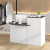 Modern Reception Desk Front Counter Desk with Oval Tabletop-Black