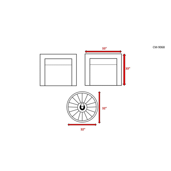 3-Piece Modular Rattan Patio Sofa Set With Weather-Resistant Cushions (SAK75321)