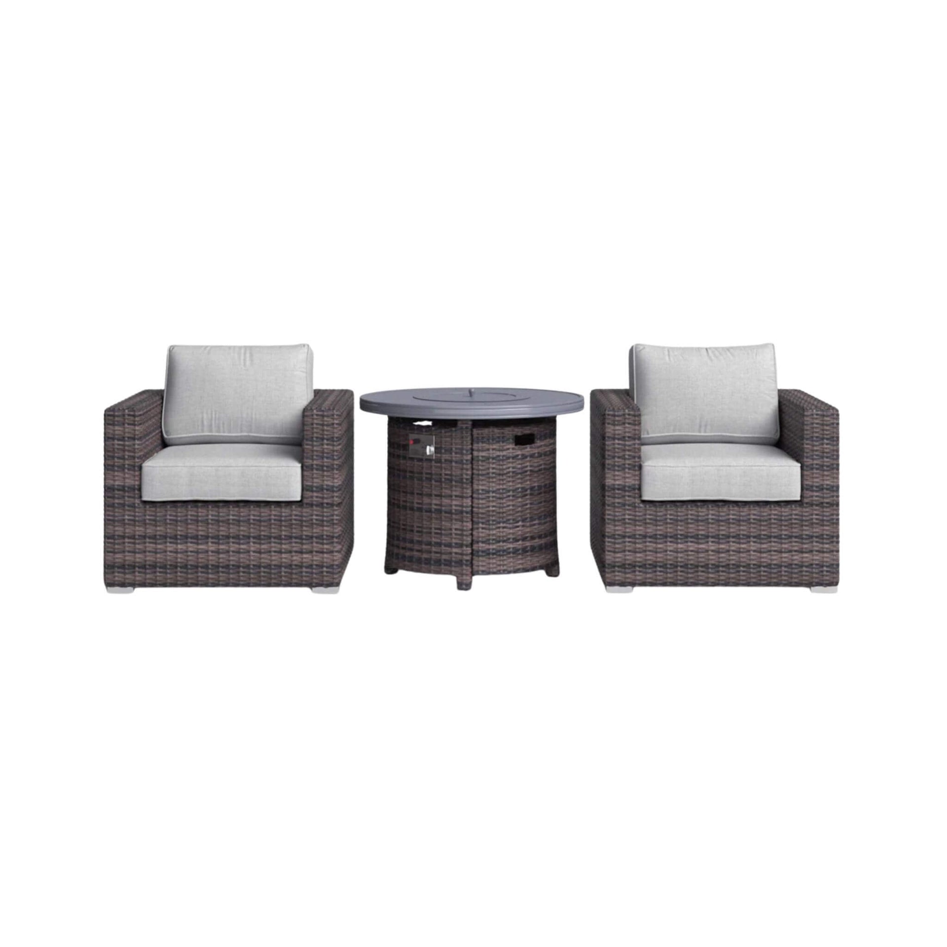 3-Piece Modular Rattan Patio Sofa Set With Weather-Resistant Cushions (SAK75321)