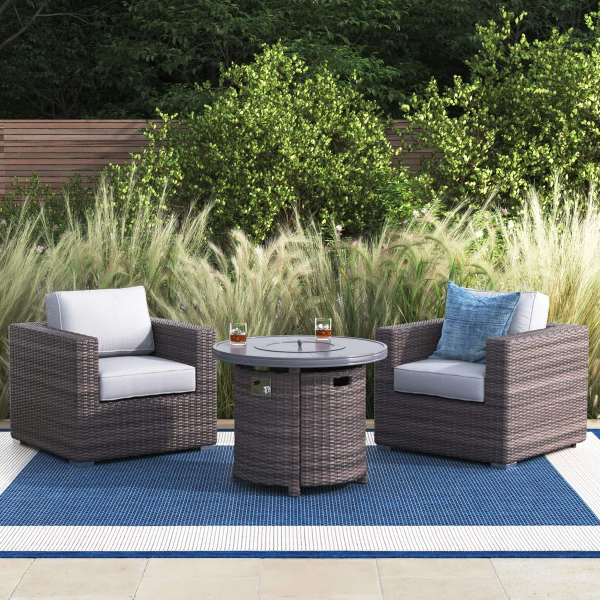 3-Piece Modular Rattan Patio Sofa Set With Weather-Resistant Cushions (SAK75321)