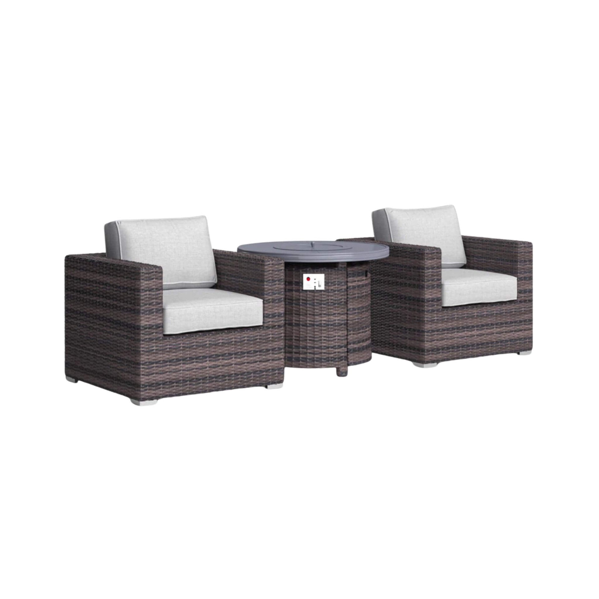 3-Piece Modular Rattan Patio Sofa Set With Weather-Resistant Cushions (SAK75321)