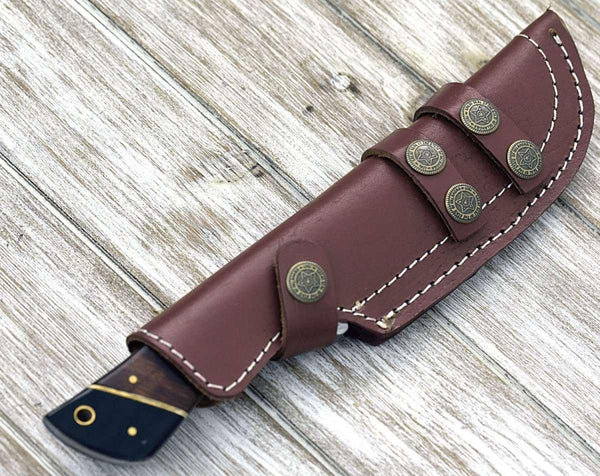 Momentum Damascus Knife with Horn & Rosewood Handle - Gifts for You 'n Me