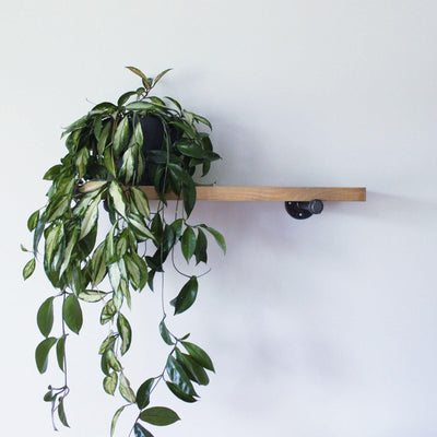 Wood shelf with brackets
