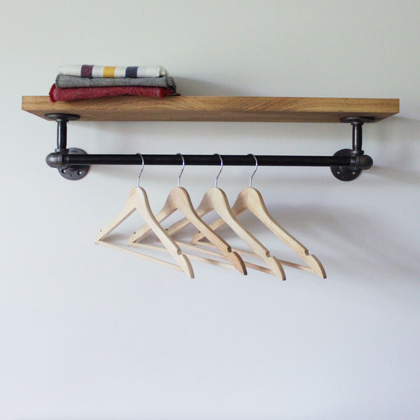 Wood Shelf with Hang Bar