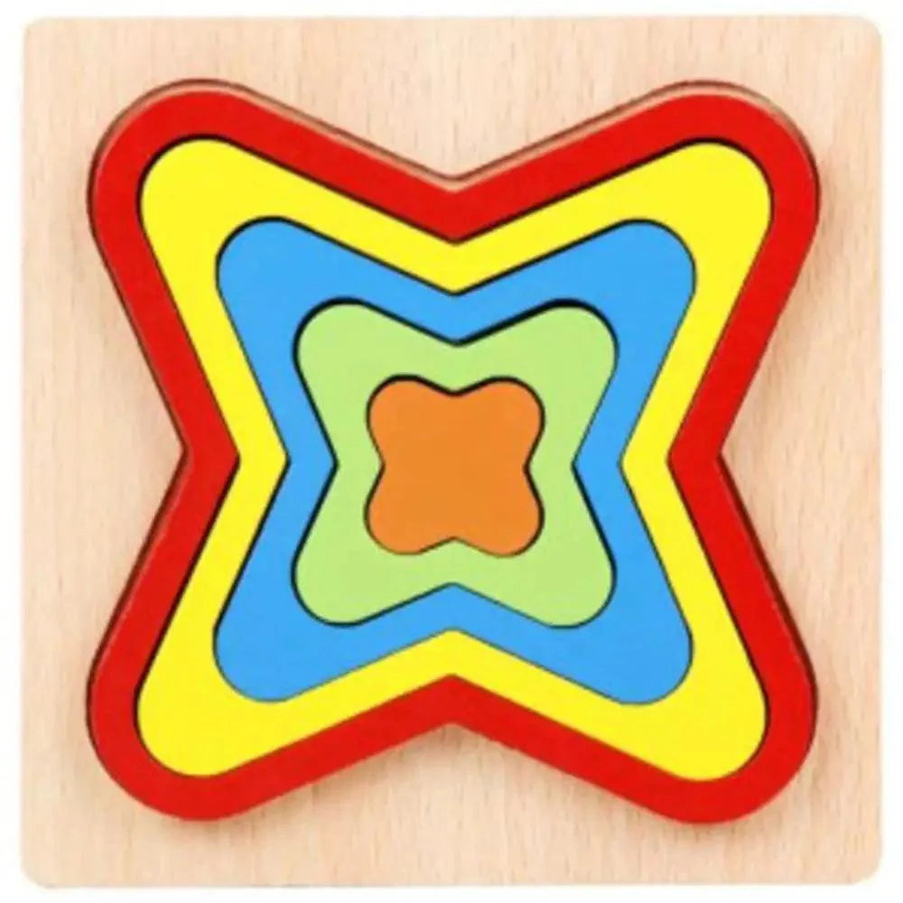 Montessori Cartoon Animal Educational Wooden Beaded Geometry  Digital Clock Puzzles Matching Clock Toy For Children