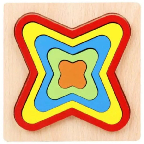 Montessori Cartoon Animal Educational Wooden Beaded Geometry  Digital Clock Puzzles Matching Clock Toy For Children