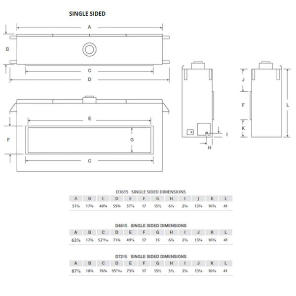 Montigo Distinction 48-Inch Single Sided Linear Direct Vent Natural Gas Fireplace [D4815NI-2] (SAK48267)