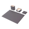 MOOG Leather Desk Set-4 Accessories- Gray - 4 PCS