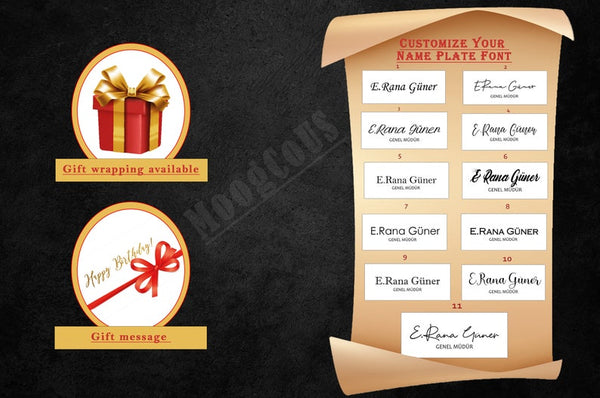 MOOG Star Lux Leather Desk Set -Walnut Wood Combination - White -14 PCS