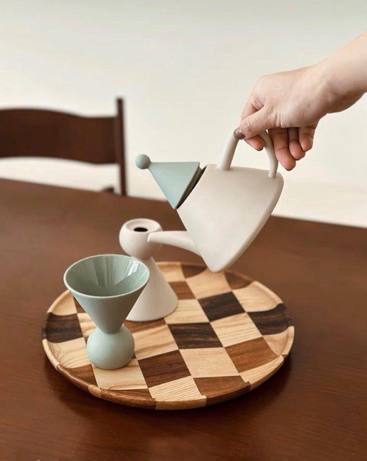 Morandi Ceramic Tea Set Gift Box - Nordic Handmade Cute Teapot & Tea Cups Set of 3 Pcs ( $26.6 Each )