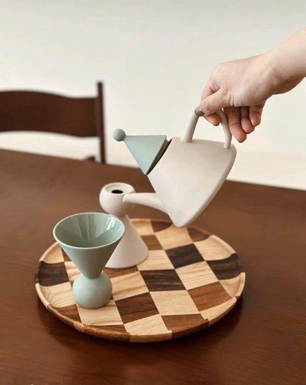 Morandi Ceramic Tea Set Gift Box - Nordic Handmade Cute Teapot & Tea Cups Set of 3 Pcs ( $26.6 Each )