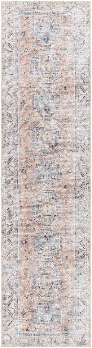 Morcott Peach Washable Area Rug