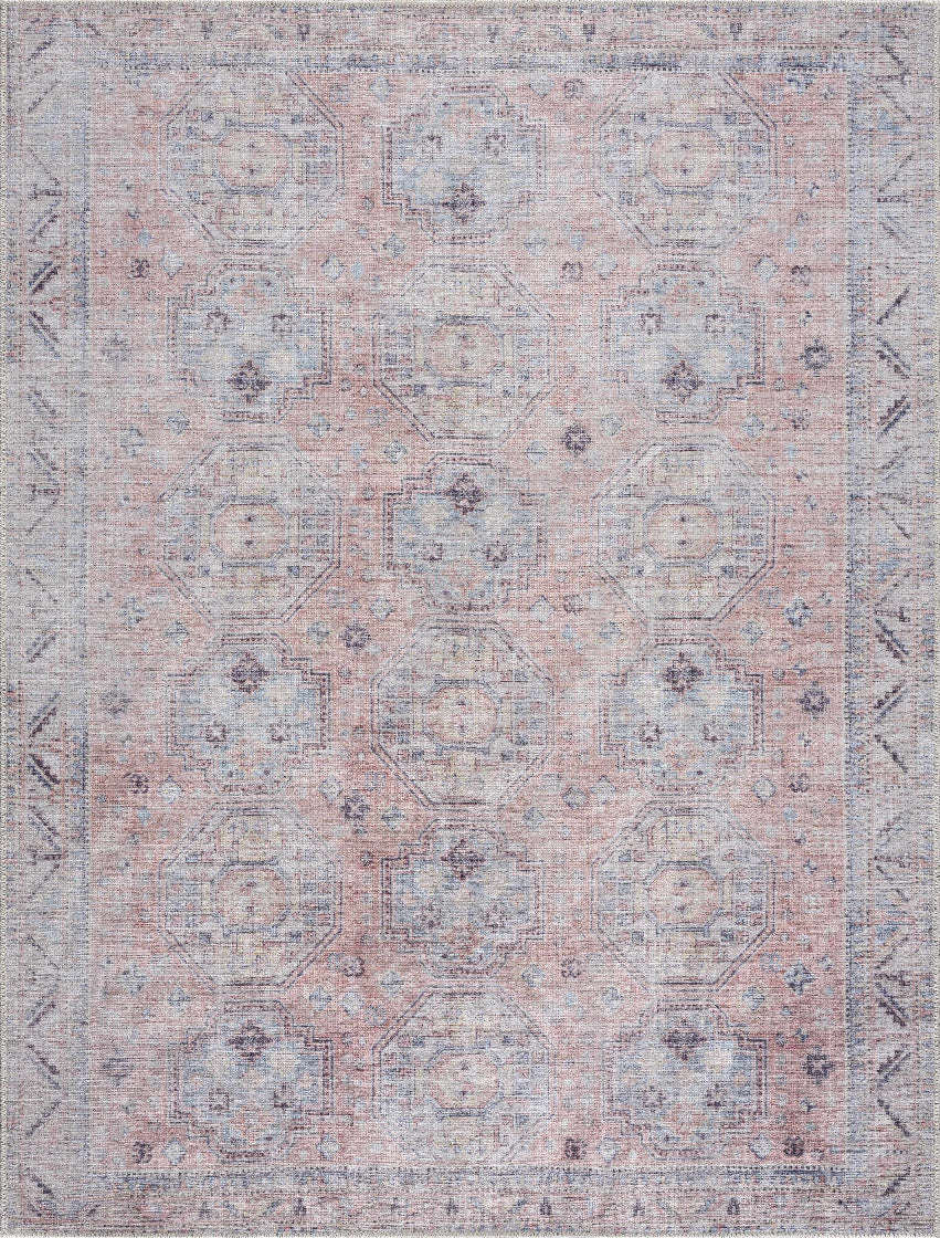 Morcott Peach Washable Area Rug