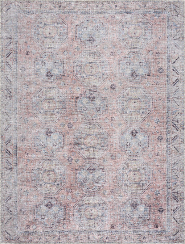 Morcott Peach Washable Area Rug