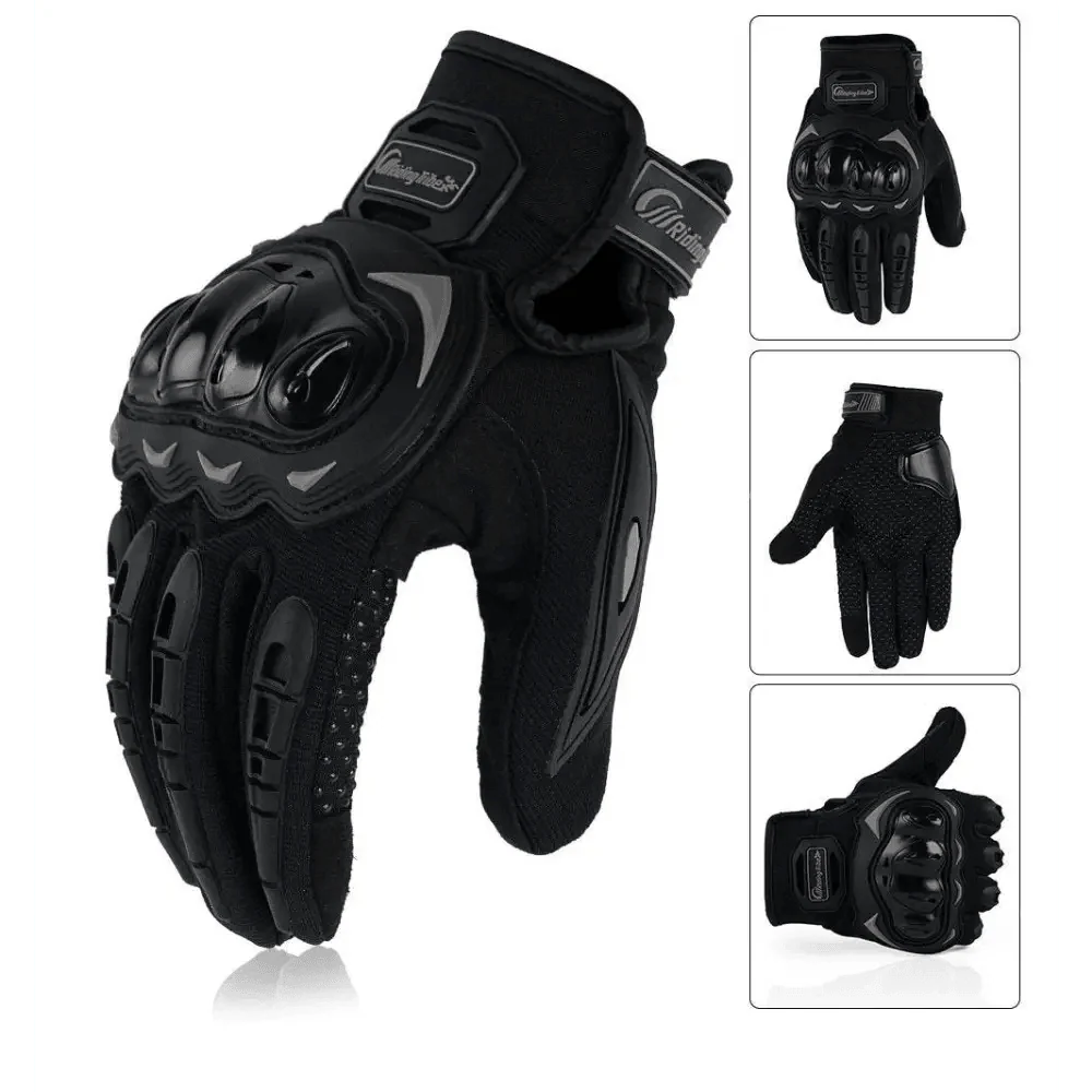 Motorcycle Breathable Glove Strong PVC Touch Screen Full Finger Motorbike Racing Riding Bicycle Summer Gloves