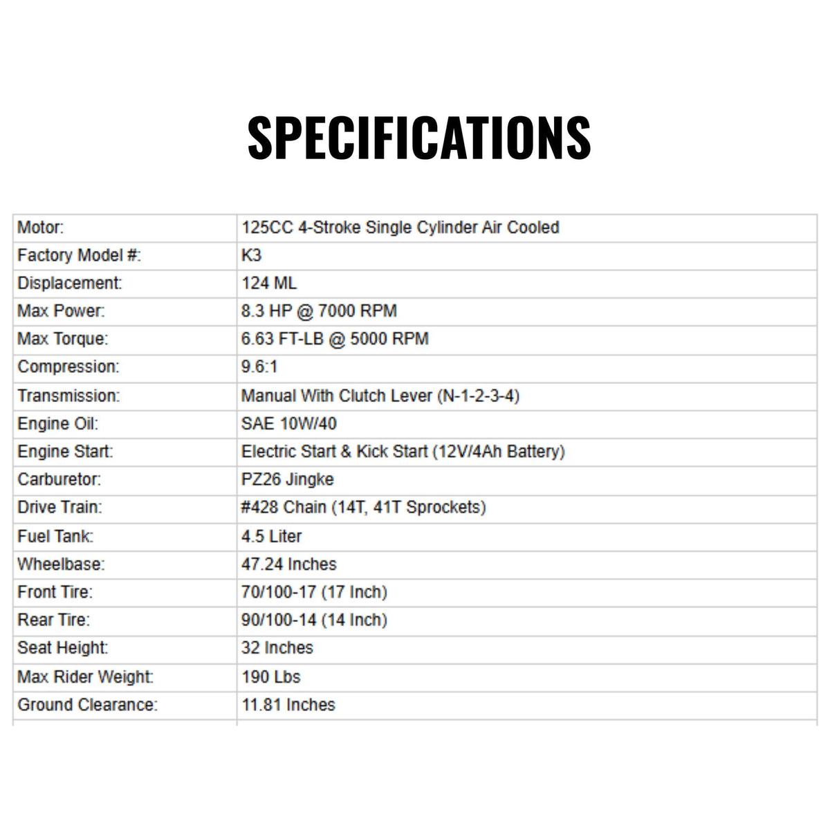 MotoTec Thunder 50CC 2-Stroke Kids Gas Dirt Bike (SAK37480)