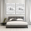 Mr And Mrs Vows On Canvas - Personalized Wall Art - 16x16