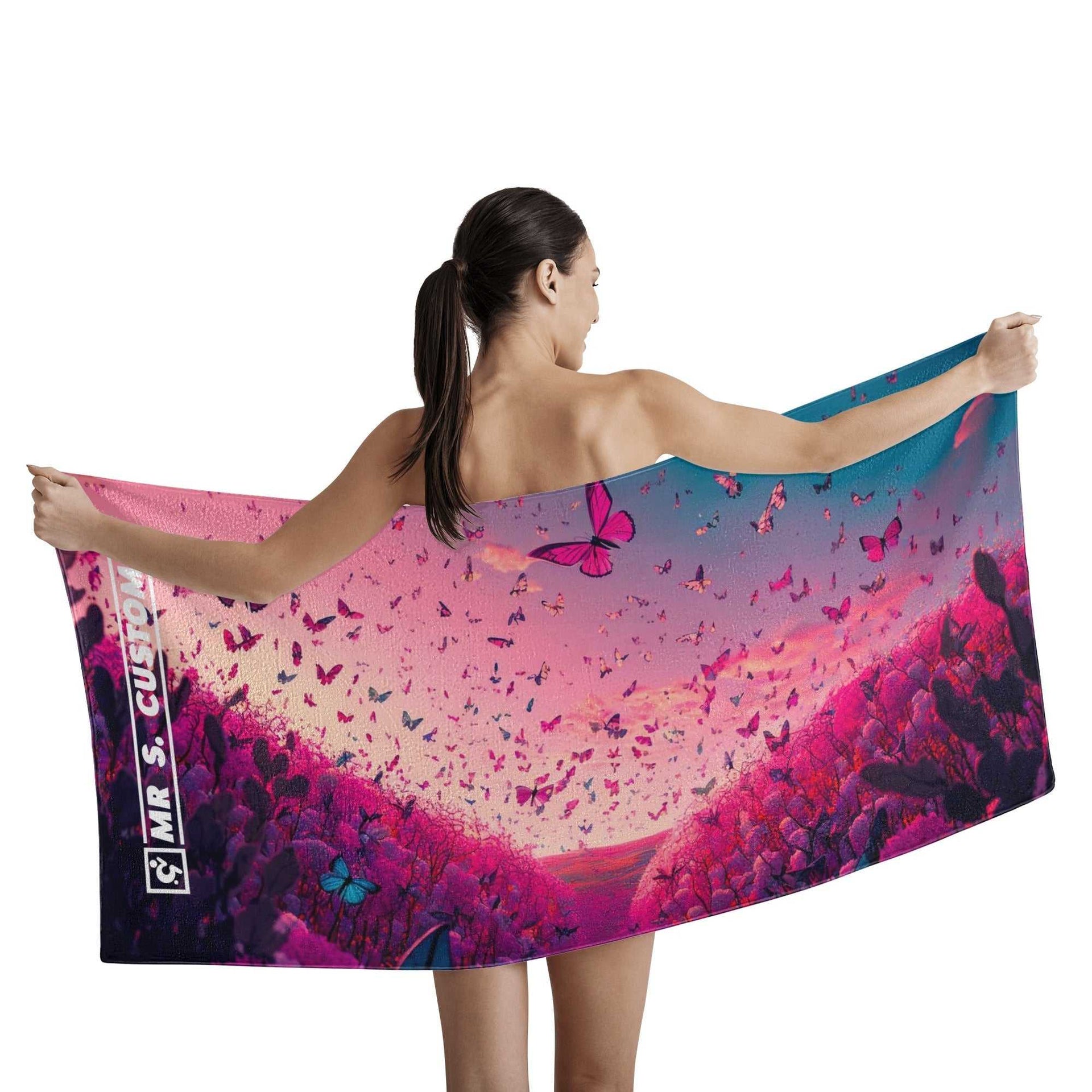 Mr S Customs - Bath / Beach Towel - Butterflies