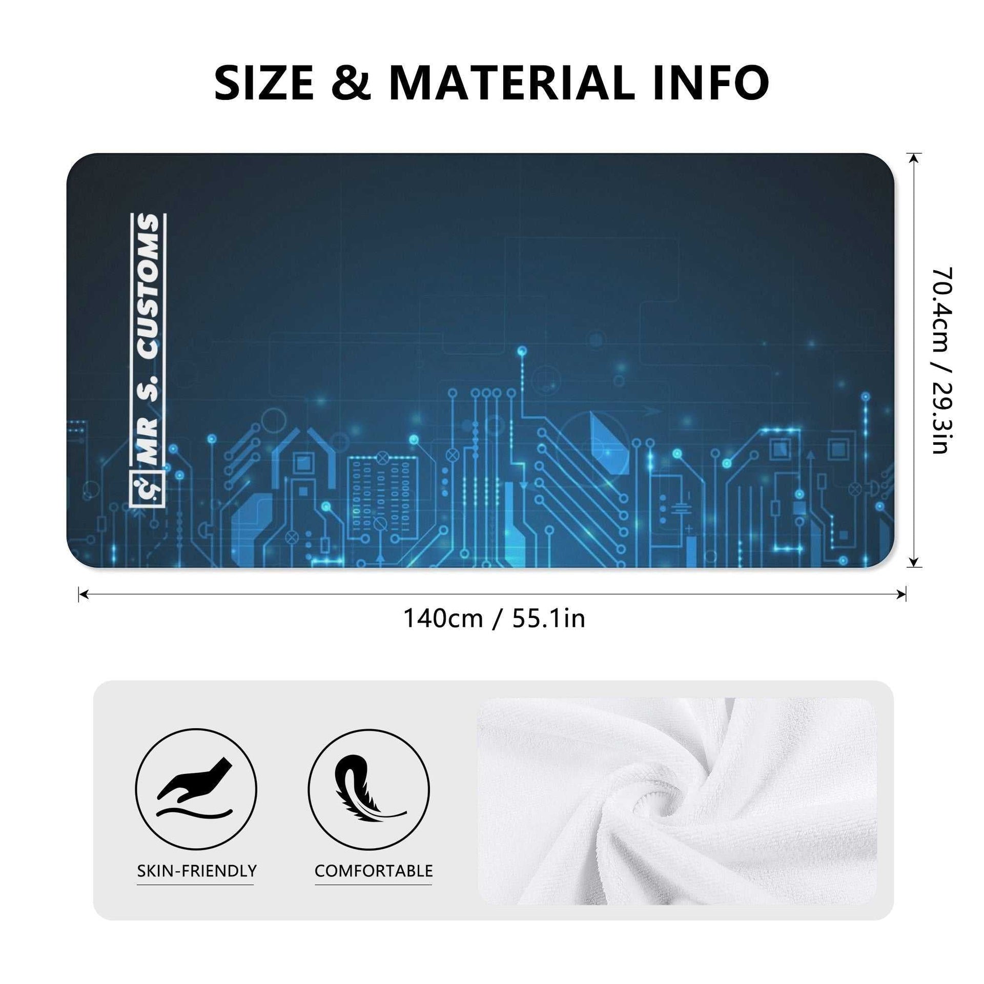 Mr S Customs - Bath / Beach Towel - Computer Circuit