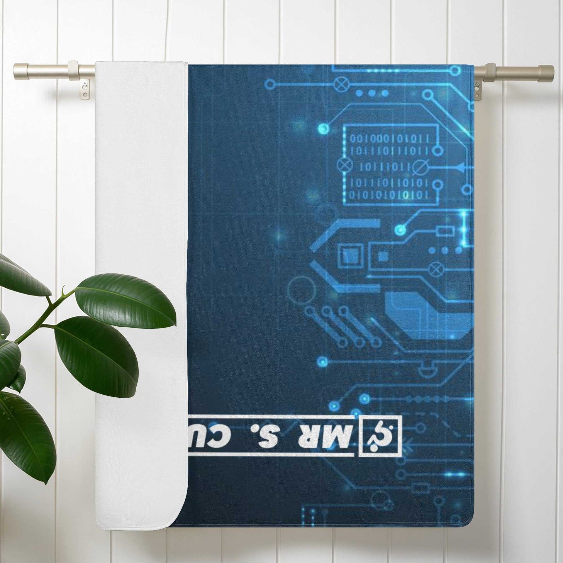 Mr S Customs - Bath / Beach Towel - Computer Circuit