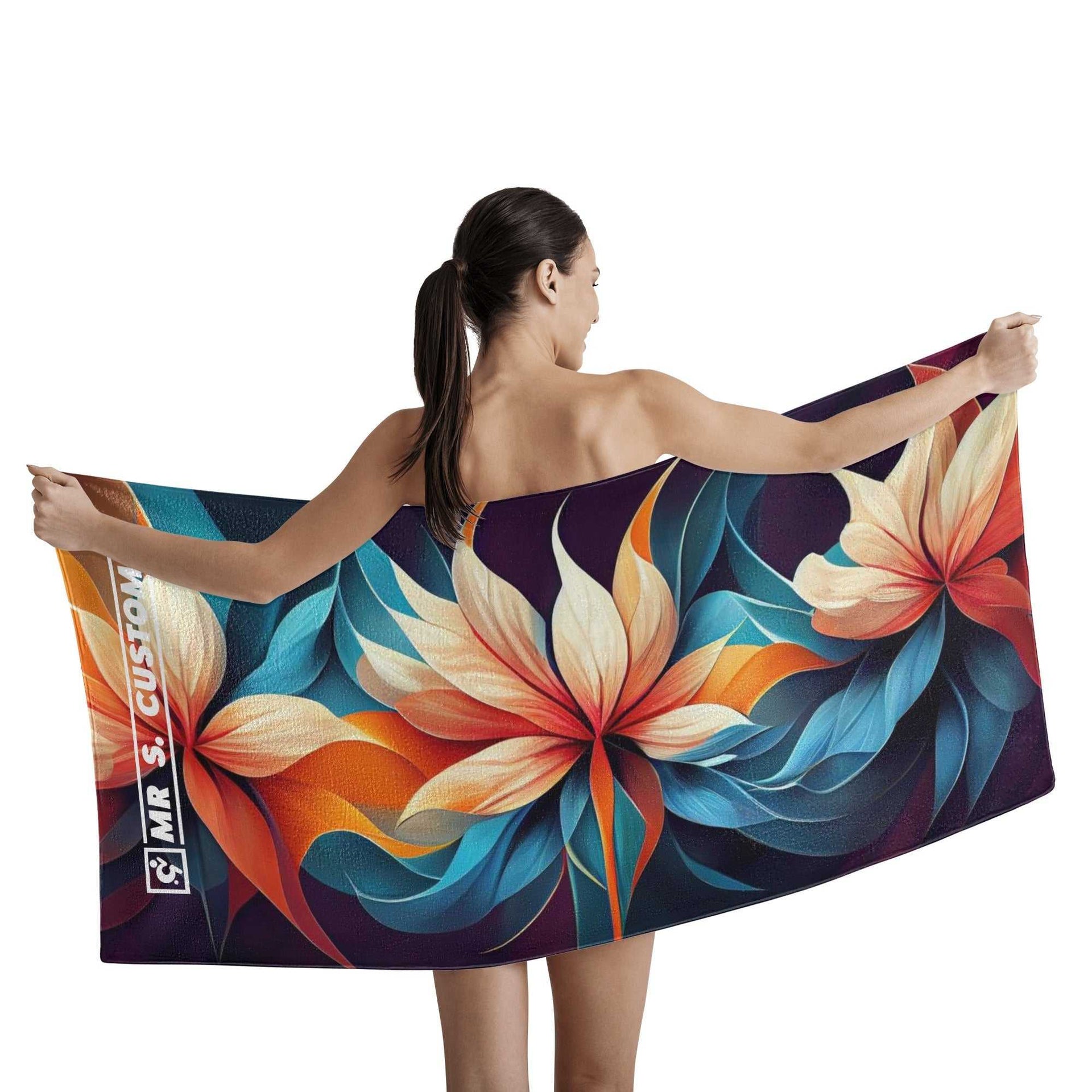 Mr S Customs - Bath / Beach Towel - Flowers 2